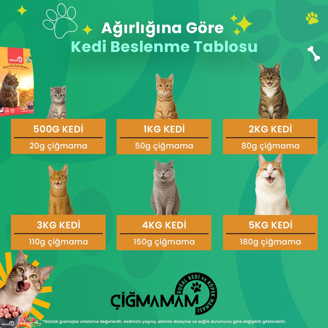 Kuzu Etli Köfte Çiğmamam Barf Kedi Maması 4 Kg. (4x1000 Gr) – Doğal & Katkısız