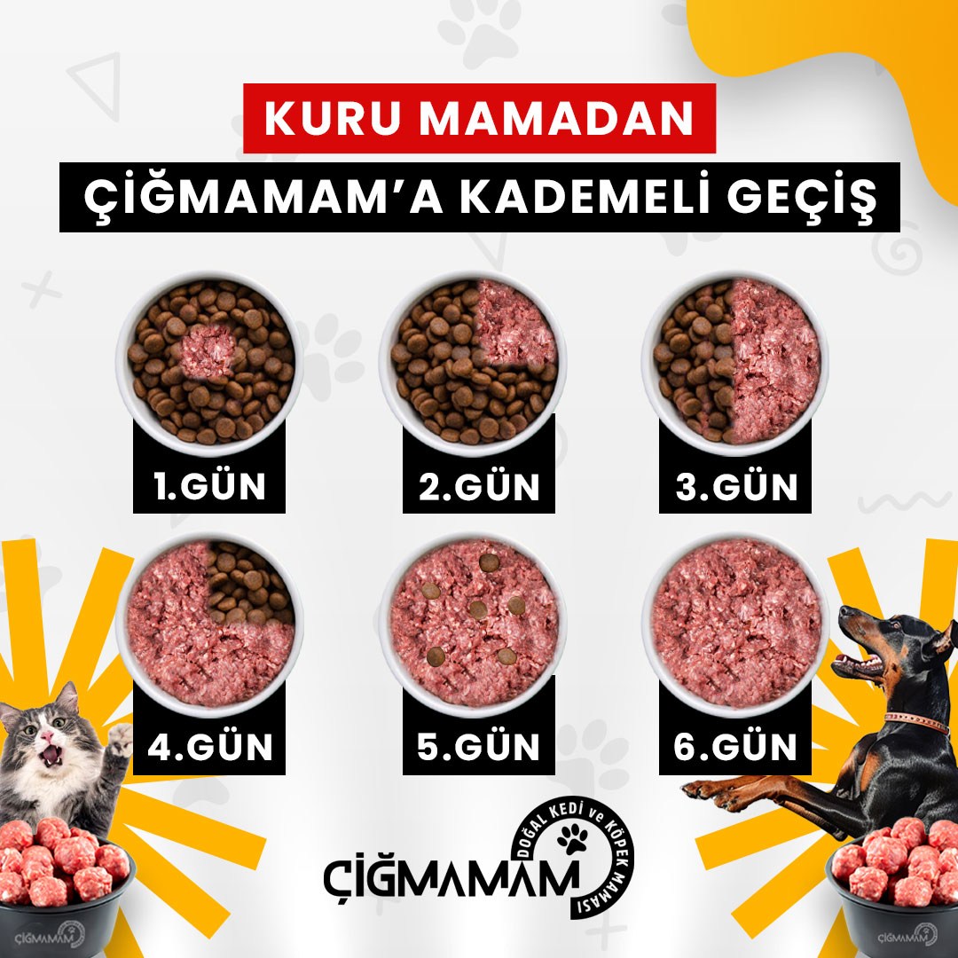 Kuzu Etli Köfte Çiğmamam Barf Kedi Maması 8 Kg. (8x1000 Gr) – Doğal & Katkısız