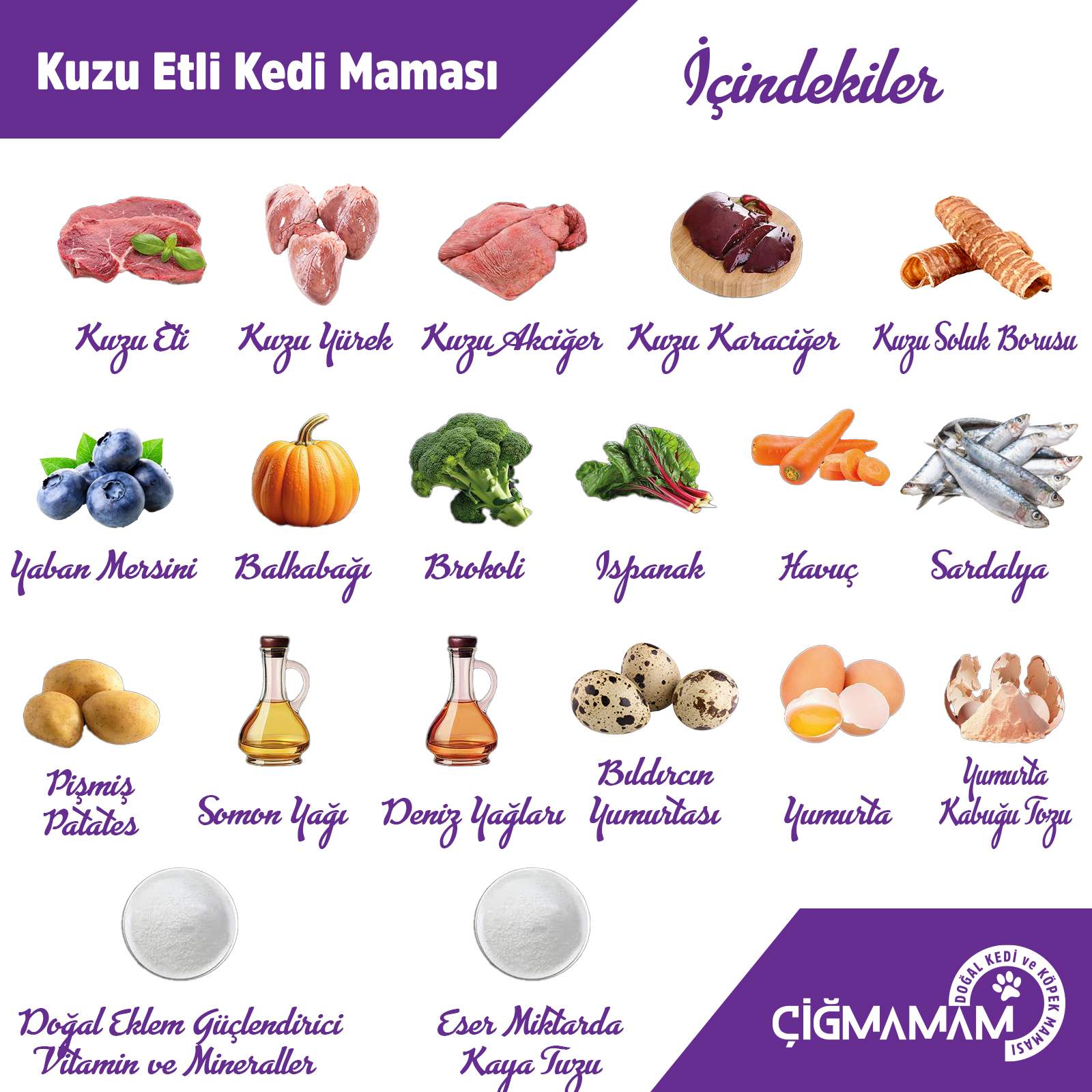 Kuzu Etli Köfte Çiğmamam Barf Kedi Maması 12 Kg. (12x1000 Gr) – Doğal & Katkısız